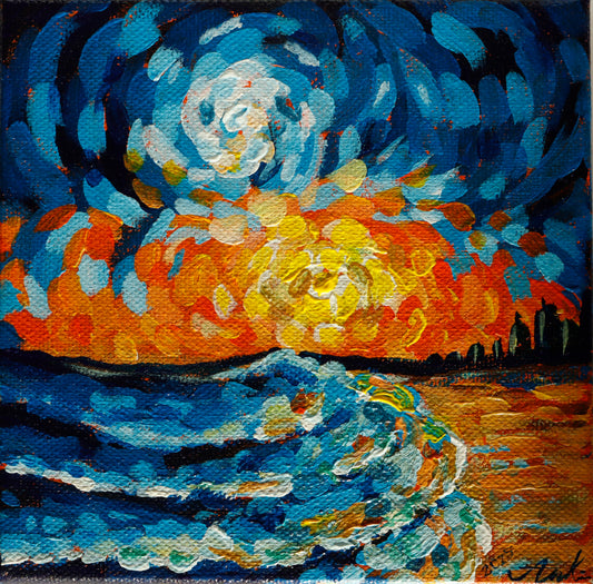 The End, 15 x 15 cm original acrylic painting
